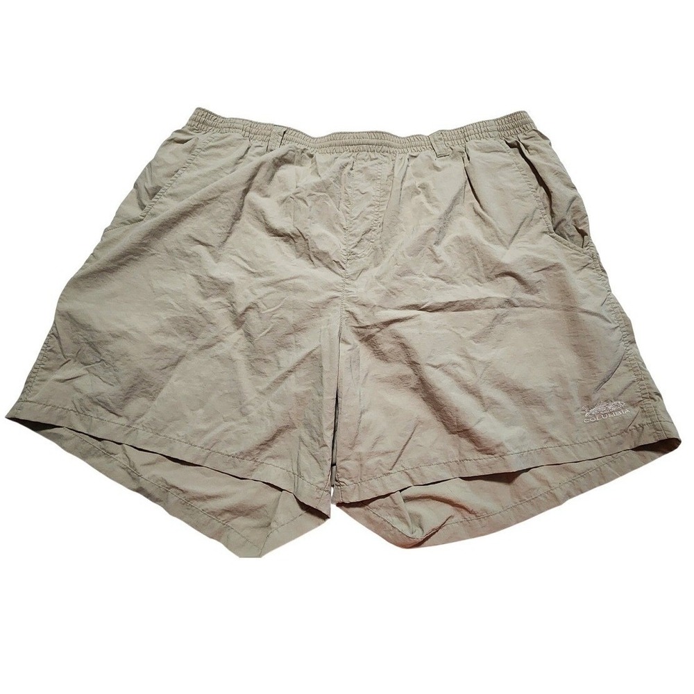 Columbia‎ PFG Mens XXL Tan Packable Fishing Shorts Nylon Mesh Lined FM 8300